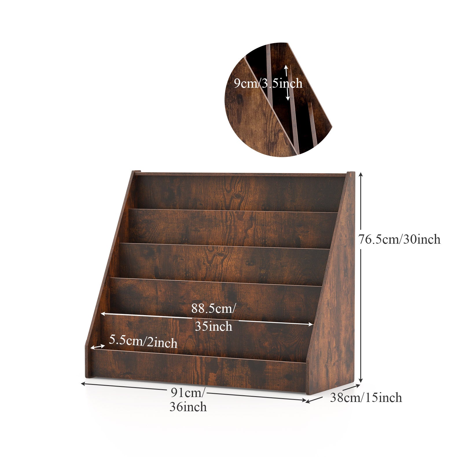5-Tier Bookshelf for Kids, Equipped with Anti-Tipping Mechanism and Ideal Height for Bedroom Use