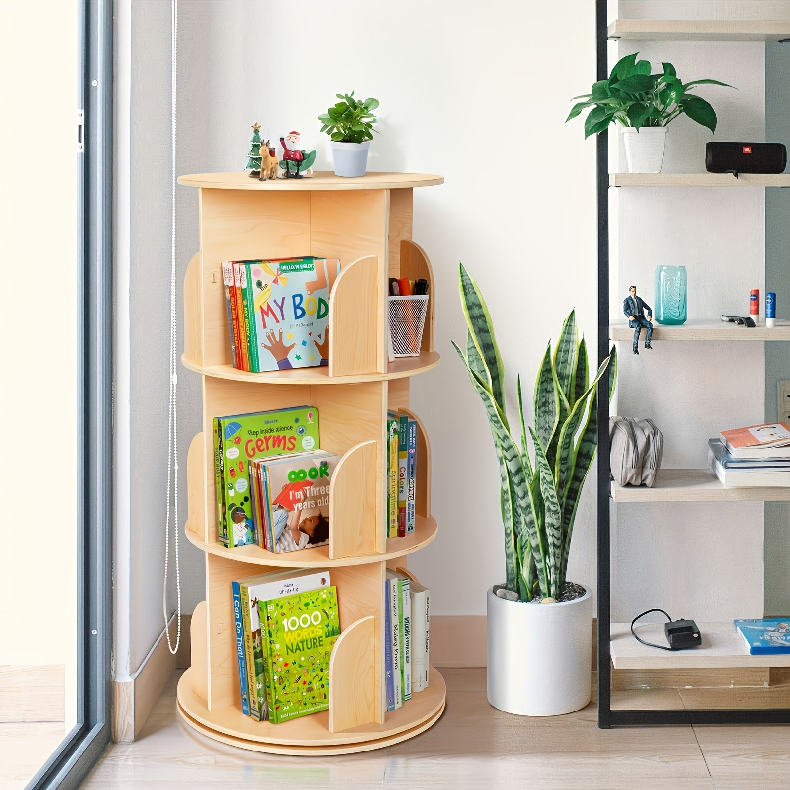 2\u002F3\u002F4-Tier Heavy-Duty Rotating Bookshelf