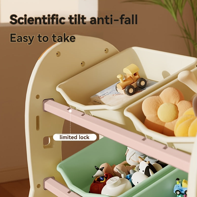 A Large Capacity Storage Cabinet with 8 Storage Boxes, Suitable for Organizing Miscellaneous Items,, Books, And Clothes. It Includes a Bookshelf And Is Easy to Assemble.