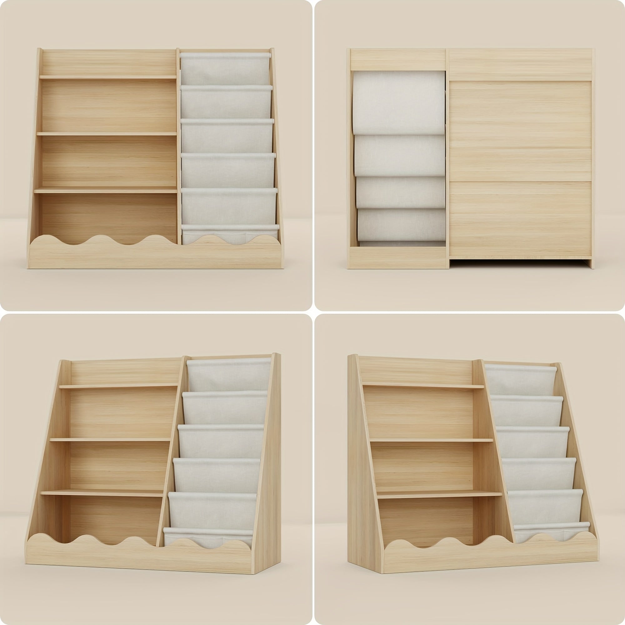 A Four-Level Bookshelf for Kids, a Five-Level Hanging Bookcase for Children, a Storage Unit for Baby Books, an Organizer for Books And Toys, a Display Stand for Books, Ideal for Playrooms, Preschools, Classrooms, Libraries