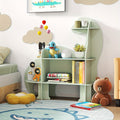 LIFEZEAL Dinosaur Kids Bookshelf, 3-Tier Wood Bookcase for Children, Toy Storage Organizer, Book Shelf for Kids Room, Playroom, Nursery, Kindergarten, Green