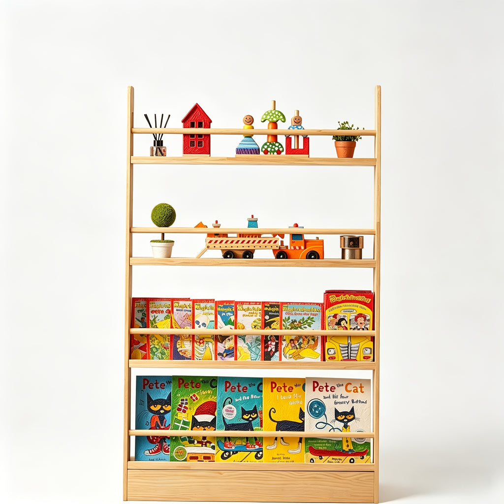 3\u002F4 Layer Bookshelf Behind The Door, Wooden Bookshelf Behind The Door, Space-saving Storybook Storage And Organization Rack