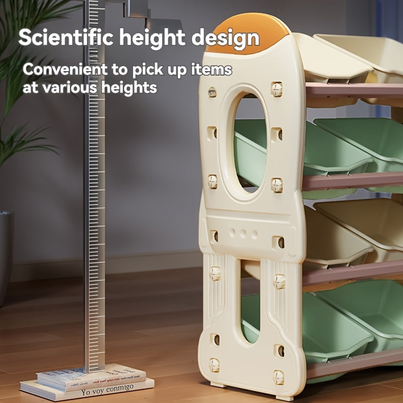 A Large Capacity Storage Cabinet with 8 Storage Boxes, Suitable for Organizing Miscellaneous Items,, Books, And Clothes. It Includes a Bookshelf And Is Easy to Assemble.