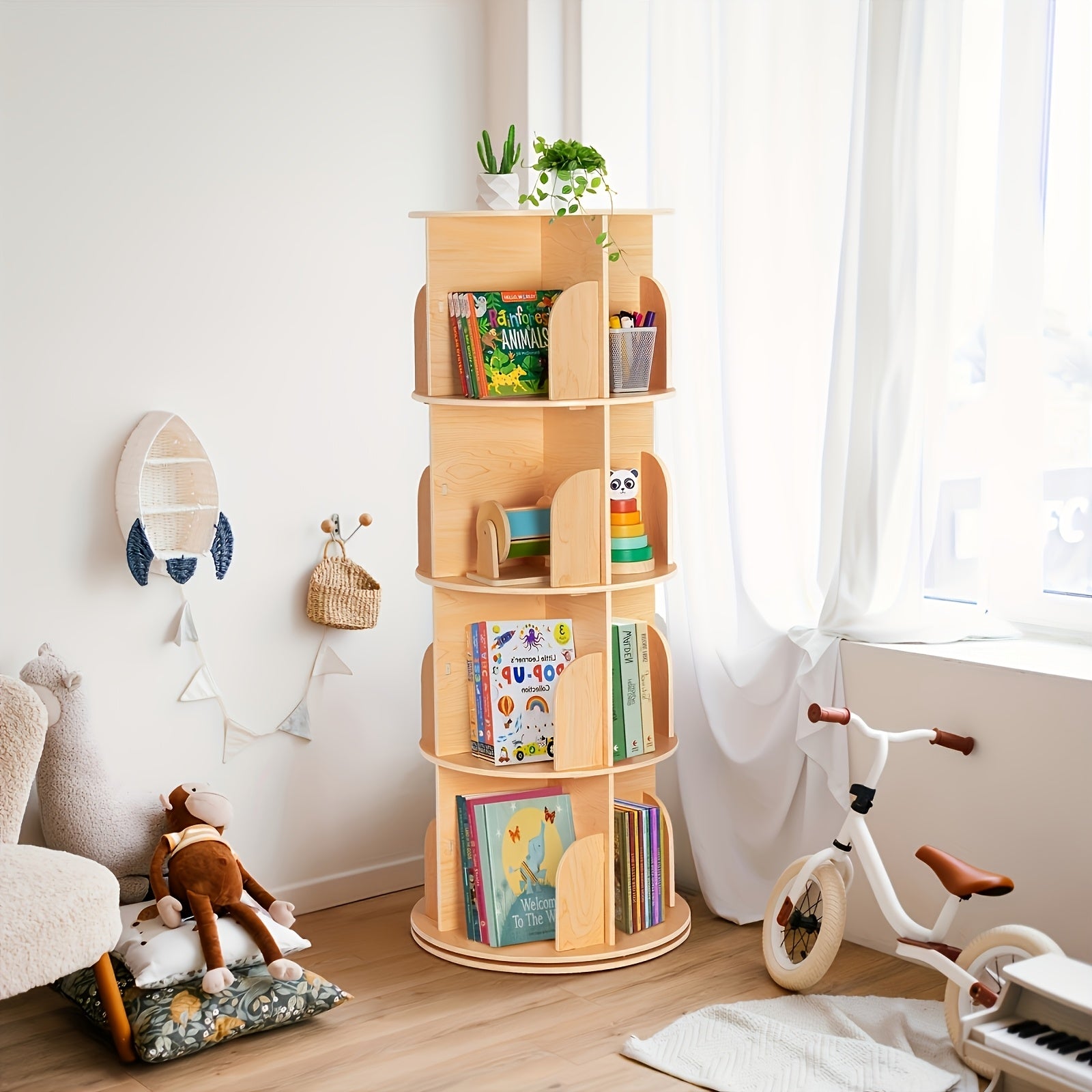 2\u002F3\u002F4-Tier Heavy-Duty Rotating Bookshelf